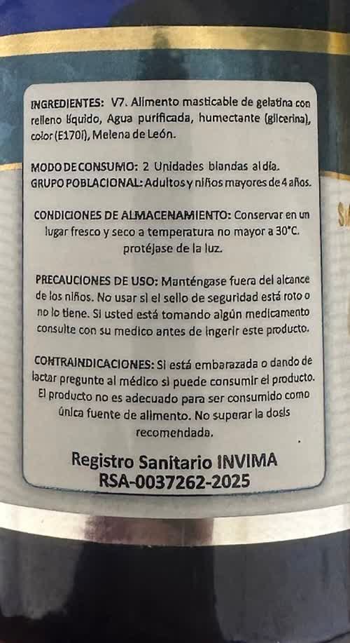Etiqueta de melena de león PRAME: modo de consumo y registro INVIMA