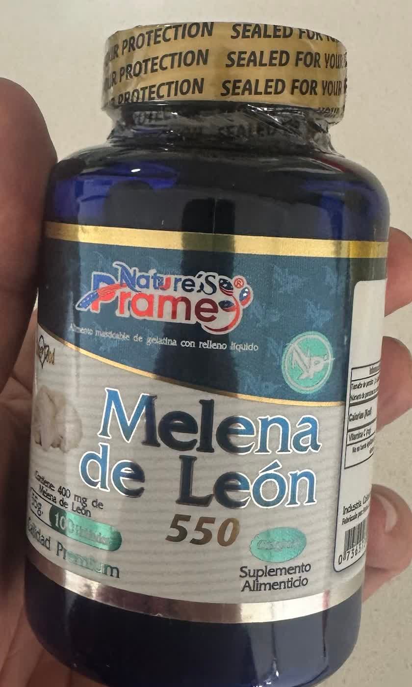 Foto real del frasco de Melena de León PRAME 550